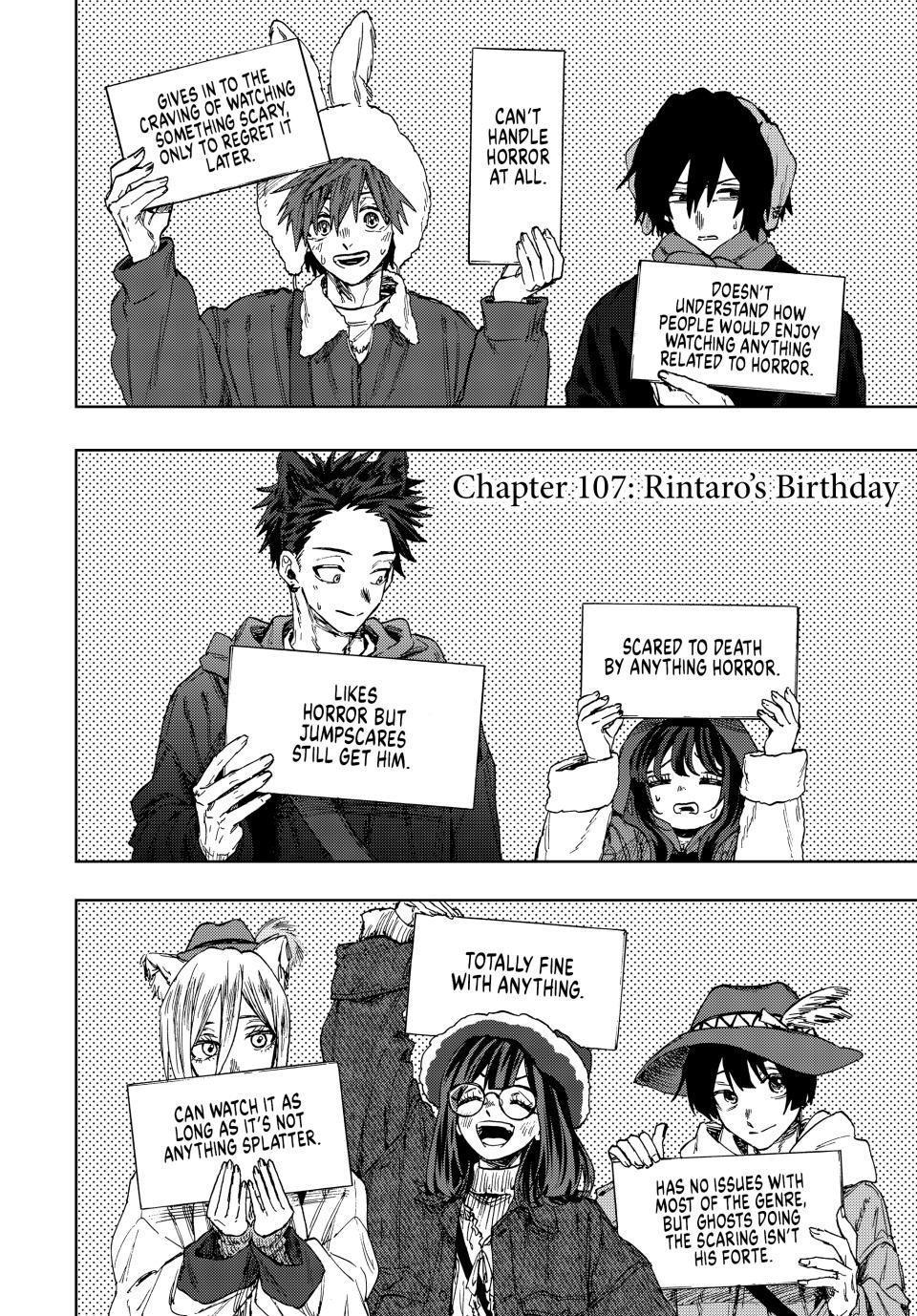 The Fragrant Flower Bloom with Dignity Manga Chapter 107 page 2 - Rintaro's Birthday