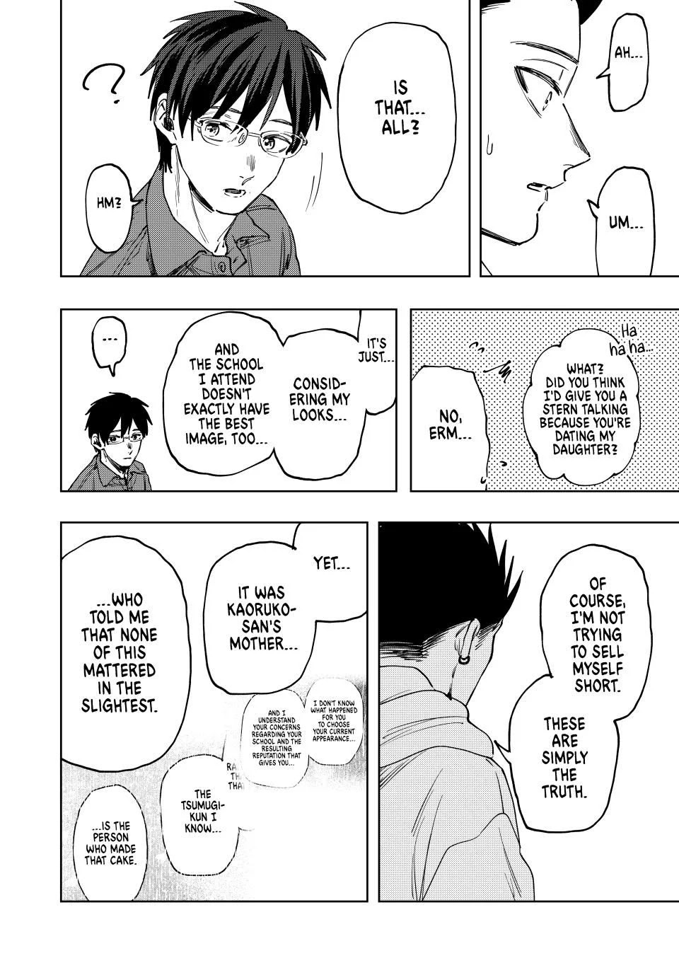 The Fragrant Flower Bloom with Dignity Manga Chapter 126 page 12 - Kaoruko's Father and Rintaro