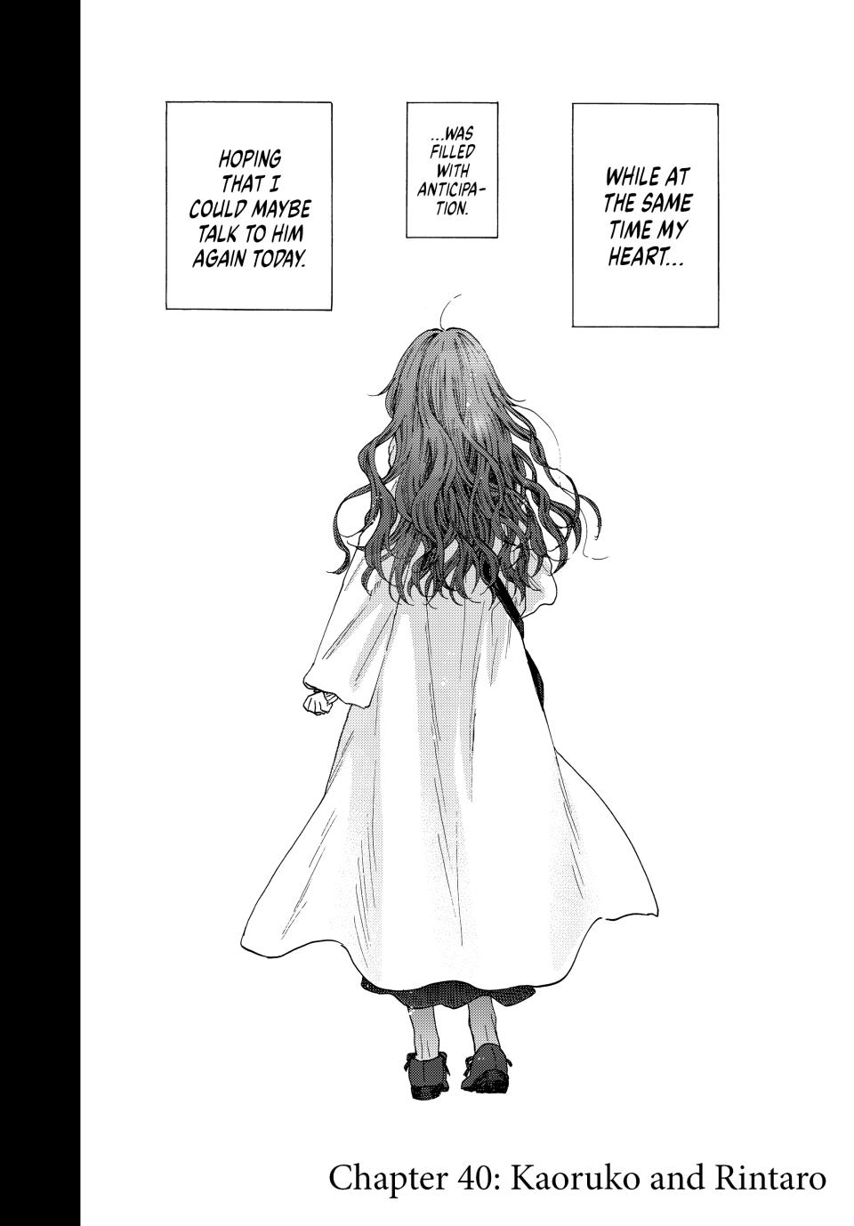 The Fragrant Flower Bloom with Dignity Manga Chapter 40 page 2 - Kaoruko and Rintaro