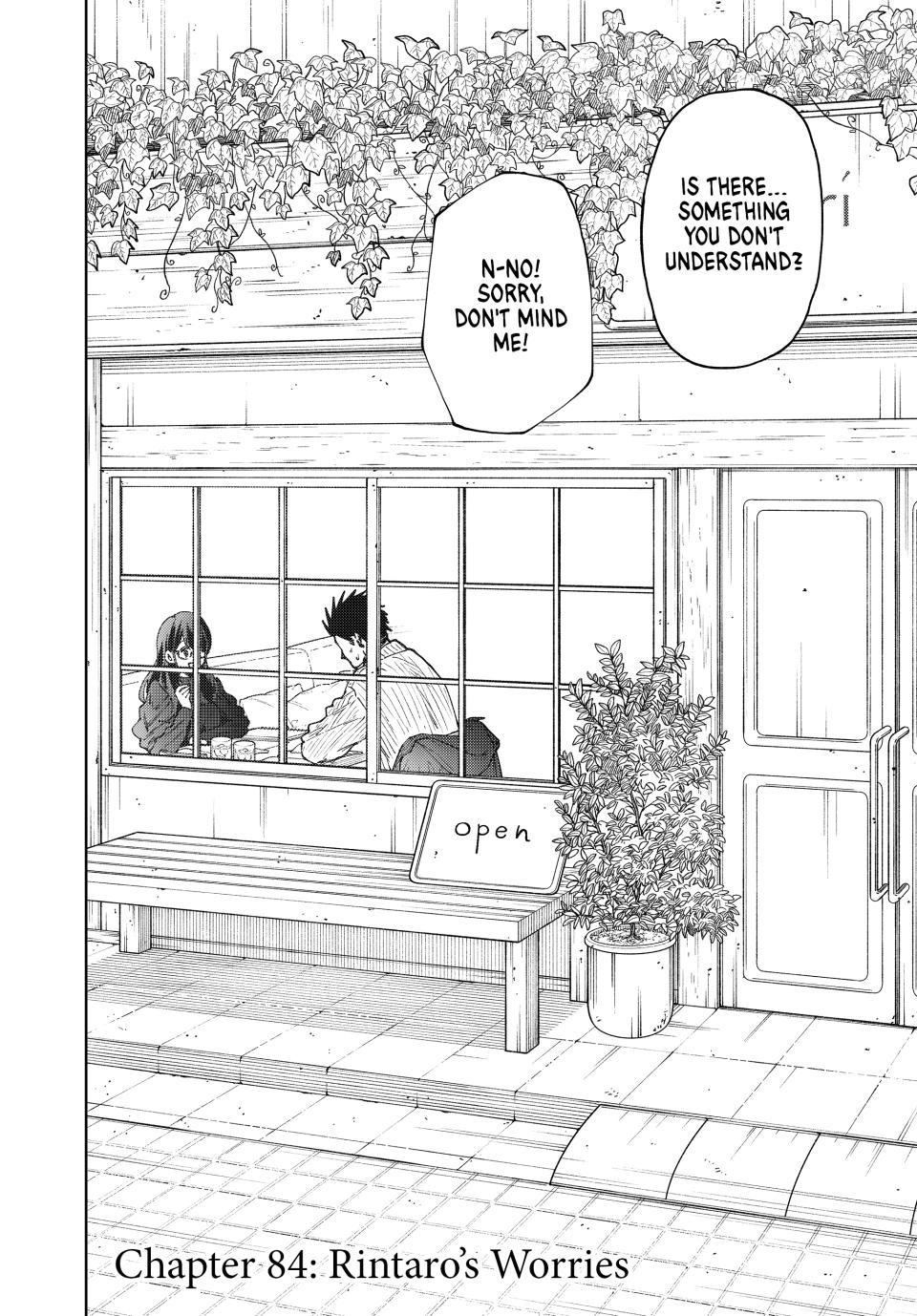 The Fragrant Flower Bloom with Dignity Manga Chapter 84 page 2 - Rintaro's Worries